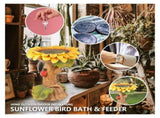 Bird Baths for Outdoors, Brown Pedestal Handmade, Antique Outdoor Garden Bird Bath Resin Birdbath V1366-AZ2-W-04526
