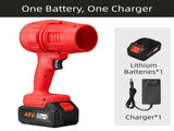 Red Ultra-High Power Cordless Turbine Air Blower With Lithium Battery & Australian Plug Kit - 30,000 V888-ELOSUNG42179