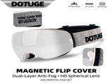 DOTUGE DGQ-D07 Magnetic Flip Ski Goggles with REVO Coated Dual-Layer Anti-Fog Spherical Lens, UV400 V1341-ZY-BD9KJK24-D