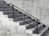 Iron Handrail Stair Railing Hand Rail Kit 1-4 Steps Outdoor Black w/ Bars V952-TZFGZXSLZFSD4JWFNV0