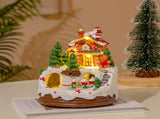 Christmas House Illuminated with LED Light and Music, Electronic Ornaments, Musical Gift Box, V1366-AZ2-W-02197