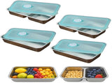 4 Pack Stainless Steel Lunch Box, Leakproof Food Storage Containers Lids, Bento Snack Boxes V1237-ZY-917-189