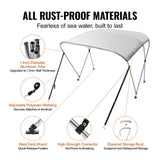 3 Bow Bimini Top Boat Cover, 900D Polyester Canopy with 1" Aluminum Alloy Frame, Waterproof and Sun V952-3GCYZYP6L677QR7NKV0