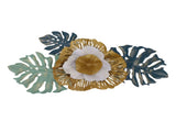 Iron Flower Wall Hanging Blue Modern Beautiful Metal Floral Wall Art Decor for Living Room Bedroom V1294-YM0706-3115230081211