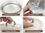 Set of 2 Thermal Lunch Boxes with Insulated Bag, Leakproof Stainless Steel Bento Box Food Container V1237-ZY-924-137