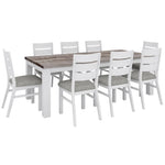 Plumeria Dining Table 225cm Solid Acacia Wood Home Dinner Furniture -White Brush V315-VOD-HOME-12