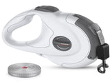 Retractable Dog Leash with Replaceable Rope, Anti-Shock ABS Shell, 5M Stainless Steel Spring, V1341-ZY-GES528ZK-WHITE