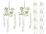 24Pcs Artificial Wisteria Vine White Hanging Flower Gar for Wedding Decoration V1366-AZ2-W-19259