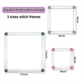 3-Pack Square Embroidery Hoops Hoops Punch Needle Hoops Embroidery Quilting Frame,As Shown V1370-AZ4-08102