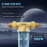 Spin Down Filter, 40 Micron Whole House Sediment Filter for Well Water, 3/4" G-M 1" G-M 3/4" V952-SDCXQZSGLQFCT30OFV0