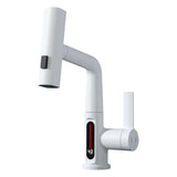 Kitchen Faucet with Pull Down Sprayer LED Temperature Display Adjustable Height and 360 Degrees V1294-YM0901-H47540W-UK
