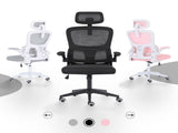 Work Office Chair - Lumber Support, Flip-up Armrest, Adjustable Headrest SITIO - Black V274-FT-OC-2656A-BK