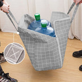 SOGA 2X Grey Plaid Super Large Storage Luggage Bag Double Zipper Foldable Travel Organiser SBOX203X2