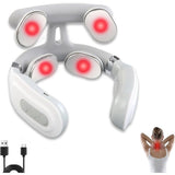 Neck Massager Device - Portable Massager with Heat & Vibration Modes Deep Muscle Activation, 6 V1192-AZ-W-17665