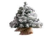 17.7in Artificial Mini Xmas Tree Snow Flocked Artificial Pine Xmas Tree for Home Office Party Shop V1294-YM0901-3115240085111
