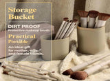 Matte Beige Makeup Brush Set Professional, Cruelty-Free for Foundation, Blush & V1107-MATTE BEIGE MAKEUP BRUSH SET