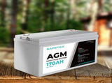 Safetex 12V 170Ah AGM Deep Cycle Lead BATTERY-AGM-S170