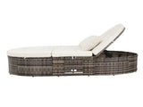 Gardeon Outdoor Day Bed Sun Lounge Setting Wicker Lounger Patio Furniture w/ Retractable Side Tray ODF-SUNBED-BS22-BE-AB