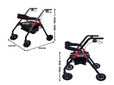 Orthonica Foldable Mobility Steel Rollator 136kg Max Capacity Red FRW-MAS-029-RD
