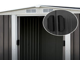 Giantz Garden Shed 2.58x2.07M w/Metal Base Sheds Outdoor Storage Double Door Tool SHED-GAB-6X8-BASE-ABCD