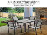 Fortia 5pc Outdoor Dining Furniture Set, 90 x 90cm Table and Chairs Setting for Outside V219-OTDODSFOS9SS4T