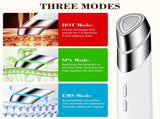 Advanced 4-in-1 Facial Device, Microcurrent Face Massager with Heat Therapy & Vibration, LED Light V1107-110-23204