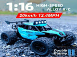 116 metal RC car, high-speed drifting, off-road racing car, boys toy car, 2.4GHz remote control, V1102-823-70972-BLU-VARIABLESPEED