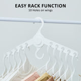 50X Plus Hanger Multiple Clothes Rack Organizer Foldable 10 Holes WHITE V274-GM-CLHANG-NS20-WH