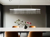 Modern LED Tassel Pendant Light Aluminum Linear Chandelier Dimmable Ceiling Lighting for Dining V767-LT-X119-110-G