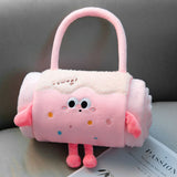 Pink 80*100cm Cartoon Hand-Carry Roll-Up Blanket - Plush Flannel Nap Blanket with Pillow Function, V888-ELOSUNG50627