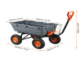 Dump Cart, Poly Garden Dump Cart with Easy to Assemble Steel Frame, Dump Wagon with 2-in-1 V952-SLZXTC1200B0XEEV4V0