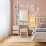 Dressing Table LED Makeup Mirror Stool Set Vanity Desk With Drawer Lighted V63-952301