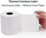 6 Rolls Linerless Printing Label Paper 80 mm 52 m for Takeaway Shop Restaurant V498-LINELESS PAPER