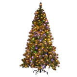 Christabelle 7.5ft Christmas Tree Glittery Gold Pine 650 LED Multi-functional Lights Xmas Decor 112_SENGG75