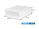 Plastic Storage Box Stackable Containers M 3PK Medium SO1015-M-3PK