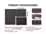 Interlocking Deck Tiles 54 Pack 12"x12" Waterproof for Porch Dark Brown V952-HDDBSL4TBTSZUY2L8V0