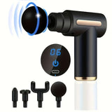 Black**Portable Deep Tissue Massager 6-Speed & 4 Heads & 15-Min TimerProfessional Muscle V1106-AMY001