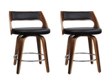 Artiss 2x Bar Stools Swivel Leather Chair 76cm BA-TW-8569-H76-BKX2-AB