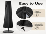 Patio Umbrella Cover Beige Brown, 600D Oxford Outdoor Umbrella Protective Cover, Water-Resistant V1107-126-18453-BEI