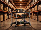 Monvelo Tool Trolley Cart Rolling Utility Storage Organiser Garage Workshop HW0309-BK-3-AU