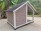 YES4PETS L Timber Pet Dog Kennel House Puppy Wooden Timber Cabin 130x105x100cm Grey V278-DK130-GREY