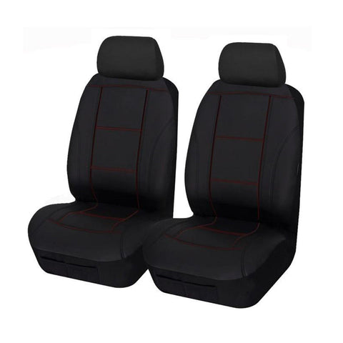Universal Lavish Front Seat Covers Size 30/35 Black/Red Stitching V121-LAVA3505