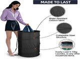 Extra Large 107L Strong Laundry Hamper 17.5" x 27" Collapsible Laundry Baskets with Long Straps V1258-DP02-C-665
