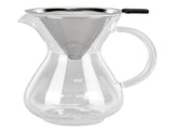 400ml Glass Coffee Pot Kettle Heat Resistant Pour Over Coffee Maker with Stainless Steel Filter for V1294-YM0714-3118210299211