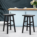 Artiss Bar Stools Kitchen Counter Stools Wooden Chairs Black x2 BA-G-7031-BKX2