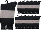 12 Pairs PREMIUM BAMBOO SOCKS Mens Heavy Duty Thick Work Socks BULK Cushion - Charcoal Grey V563-12BBSOX-CHRCLGRY-SIZE11-1