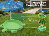 Keezi Kids Sandpit Turtle Sandbox Toys with Umbrella Lid Green 8 Accessories 3 SAND-TURTLE-GN
