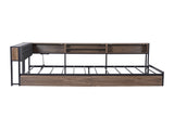 Artiss Bed Frame Single Size with 2 Drawers and Charging Station Metal Corner Bed Base MBED-C-LSHA-S-ABC
