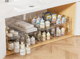 2 Pack Bathroom Organizer, 2 Tier Clear Under Sink Organizers Vanity Countertop Storage V1079-BATHO2