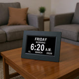 7" Large Display Digital Clock with Detailed Time & Date, Multiple Alarm Reminders,Language V1189-LC-RY-00503